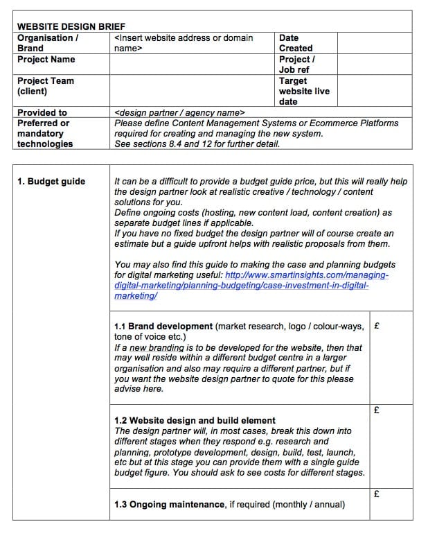 How to write a client brief