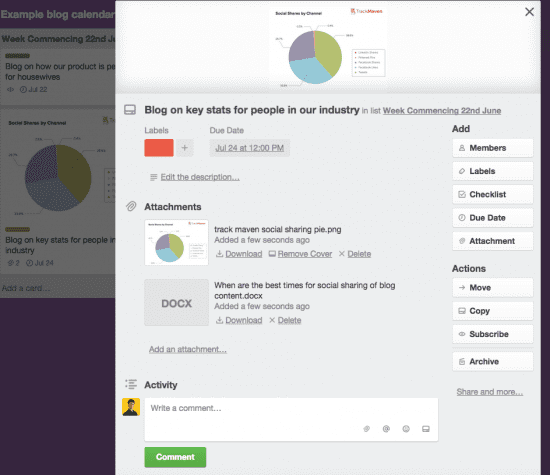 Trello card attachments