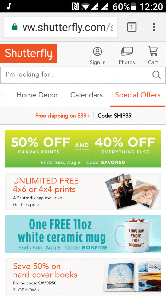 shutterfly mobile user experience