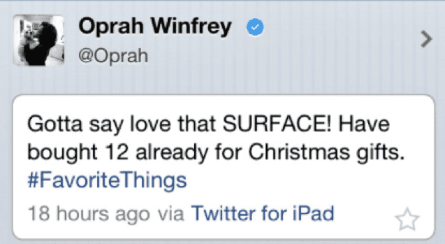 Oprah Winfrey microsoft surface