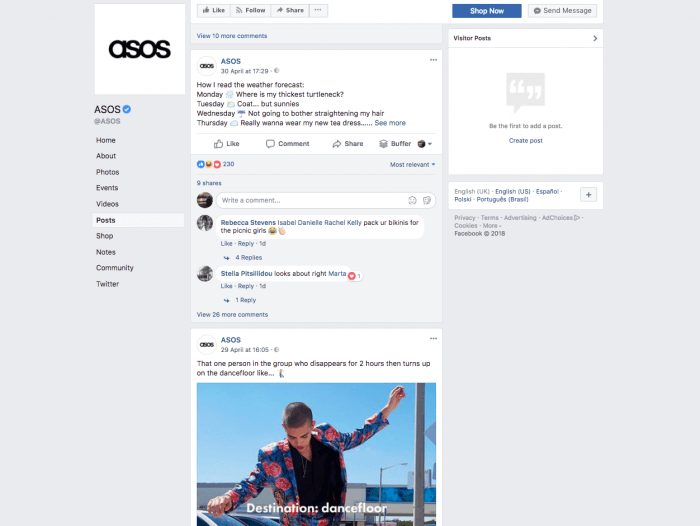 ASOS Facebook