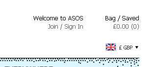 ASOS use the term 'join' rather than 'register', providing a more customer friendly word
