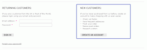 Topshop force new customers to create an account in order to be able to checkout