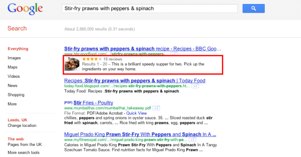 BBC Good Food Rich Snippet Example