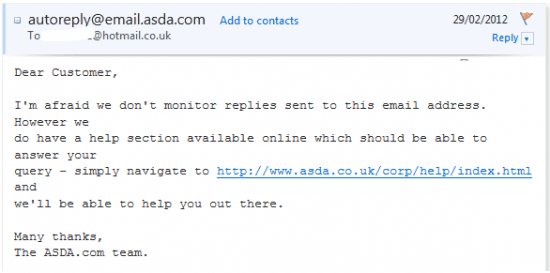 ADSA Auto-responder email