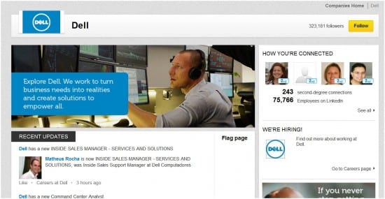 Dell LinkedIn company page