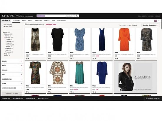 Shopstyle.com landing page