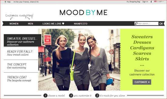 moodbyme homepage calls to action