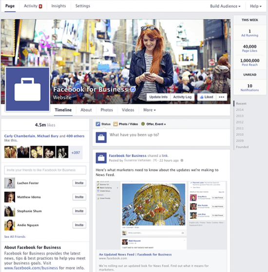 Facebook brand page update