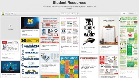 University of michigain - student resources - pinterest board