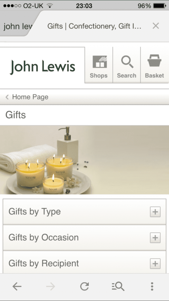 John Lewis Gift and Store FInder