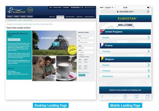 Eurostar UX Desktop Vs Mobile