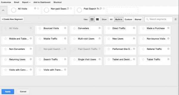 creating a Paid and non-paid visitors segment