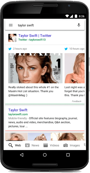 Example of Google Twitter integration