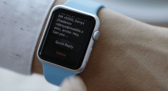 Email on smartwatch