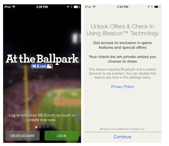 At the Ball park - IBeacon Apple Technology