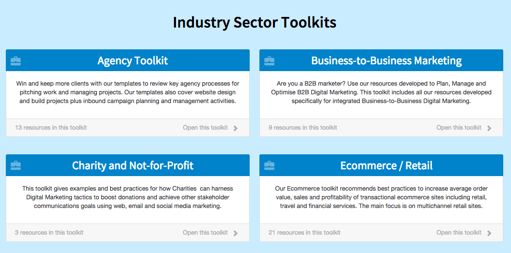 industry specific toolkits 