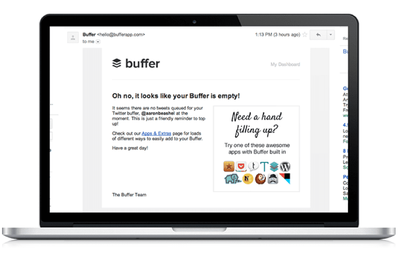 Buffer email example 