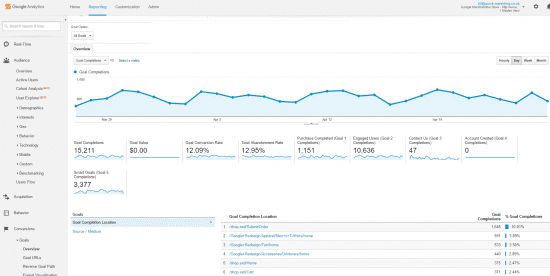 google analytics conversion report
