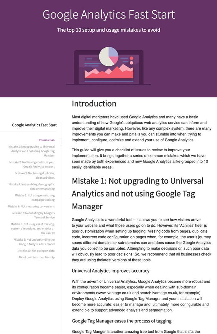Google Analytics Fast Start – 10 mistakes to avoid | Smart Insights
