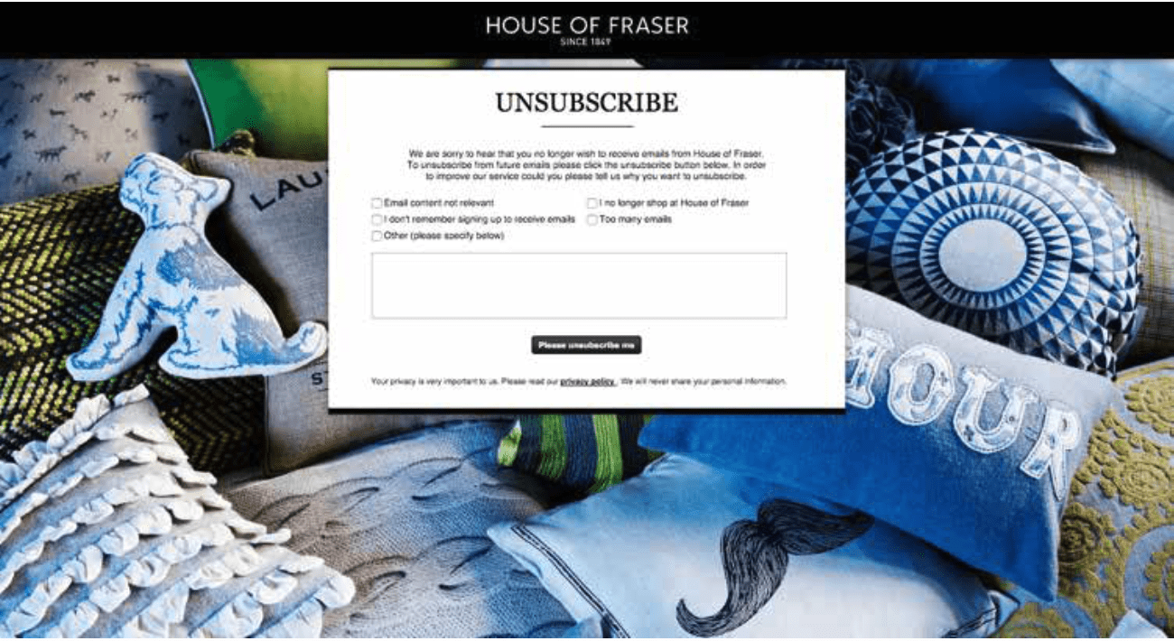 email unsubscribe feedback 