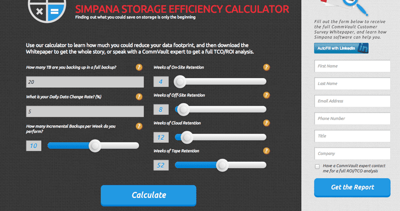 storing efficiency calculator 