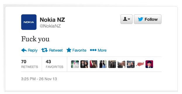nokia newzeland tweet 