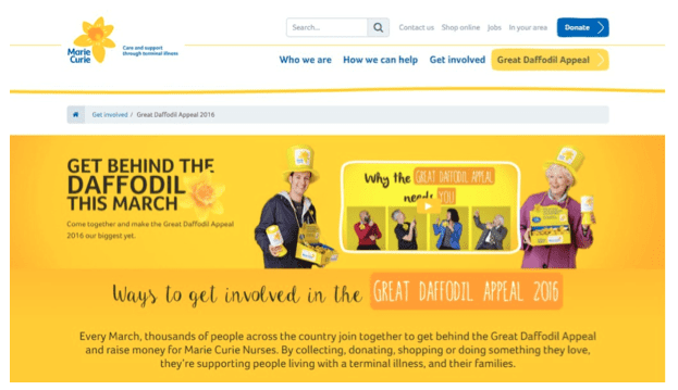 Get behind the daffoldil marie curie site 