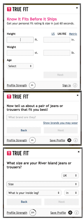 house of fraser sizing tool 