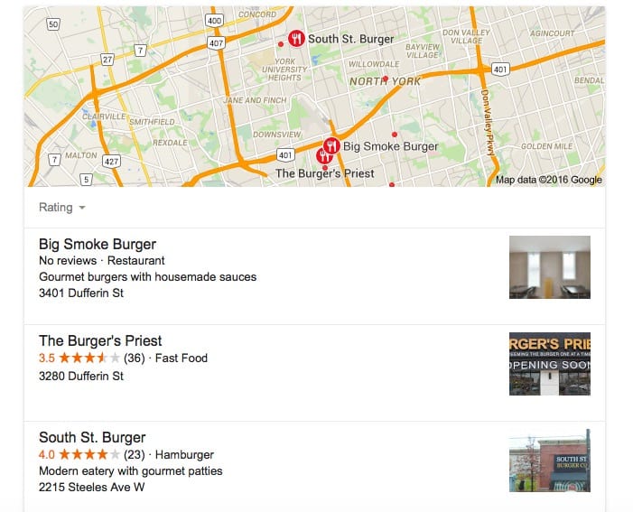 local SEO example 