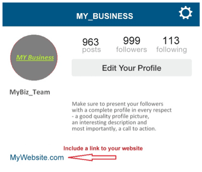 Instagram profile link business 