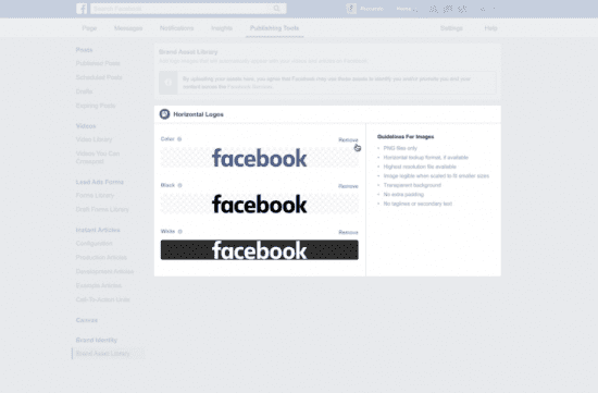 facebook brand asset library