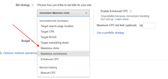 google ads - maximize clicks
