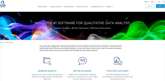 QSR website homepage