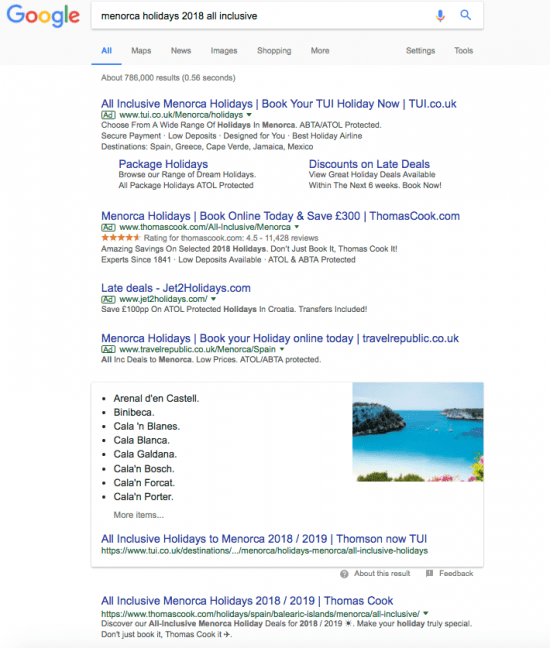 Menorca search query