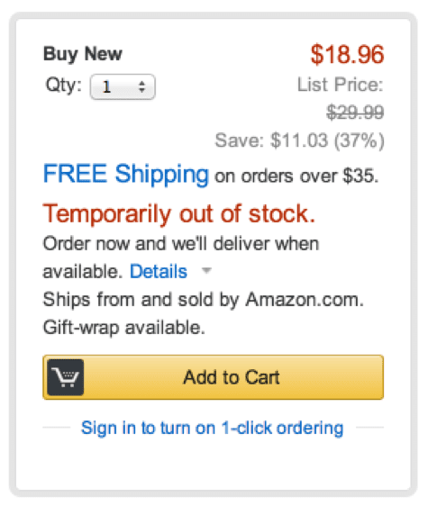Amazon-Out of Stock