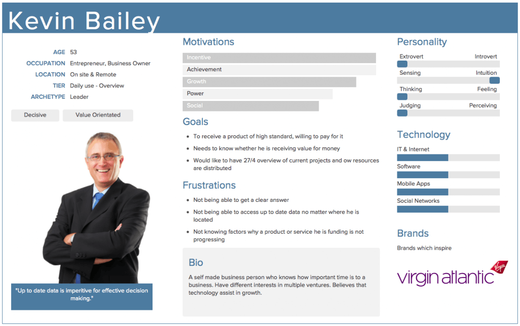 virgin atlantic buyer persona example