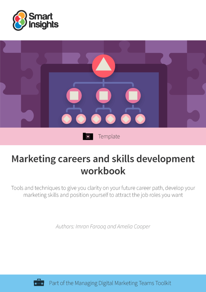 Marketing careers and skills development workbook template featured image
