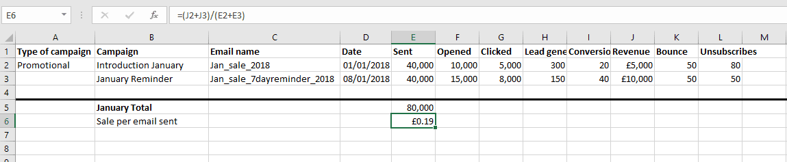 Multiple calculations in one cell.