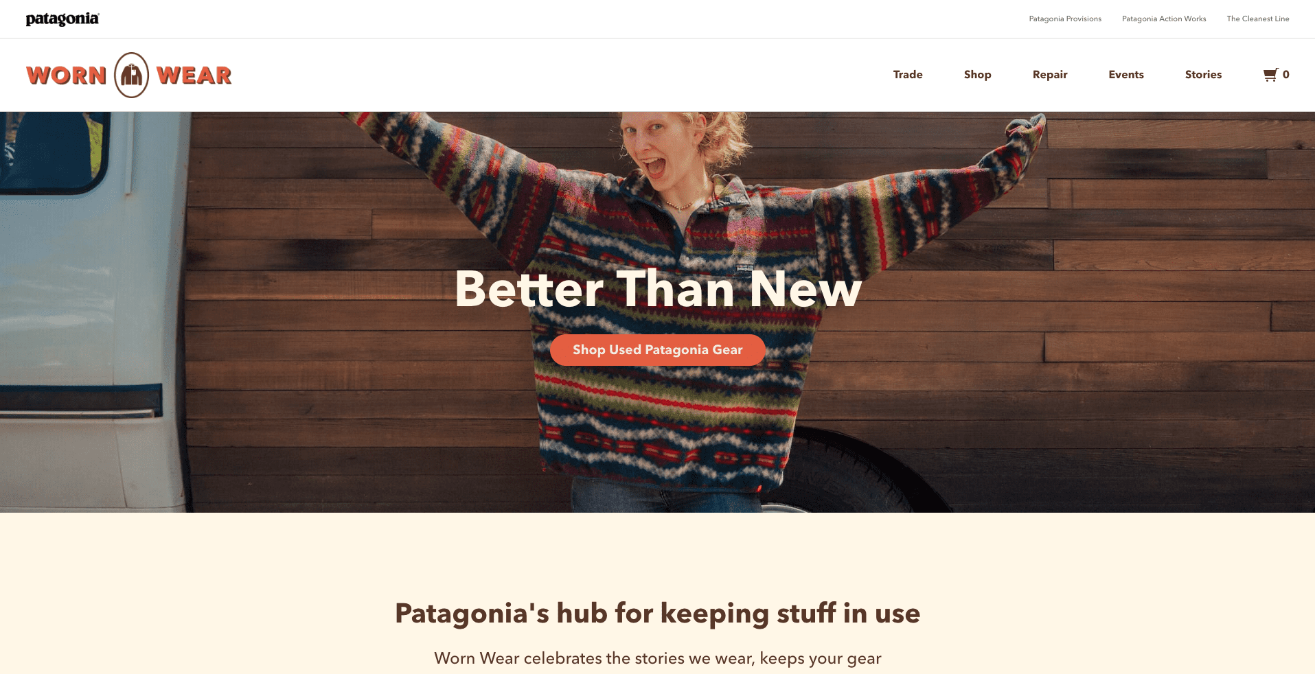 online brand experience - Patagonia worn wear