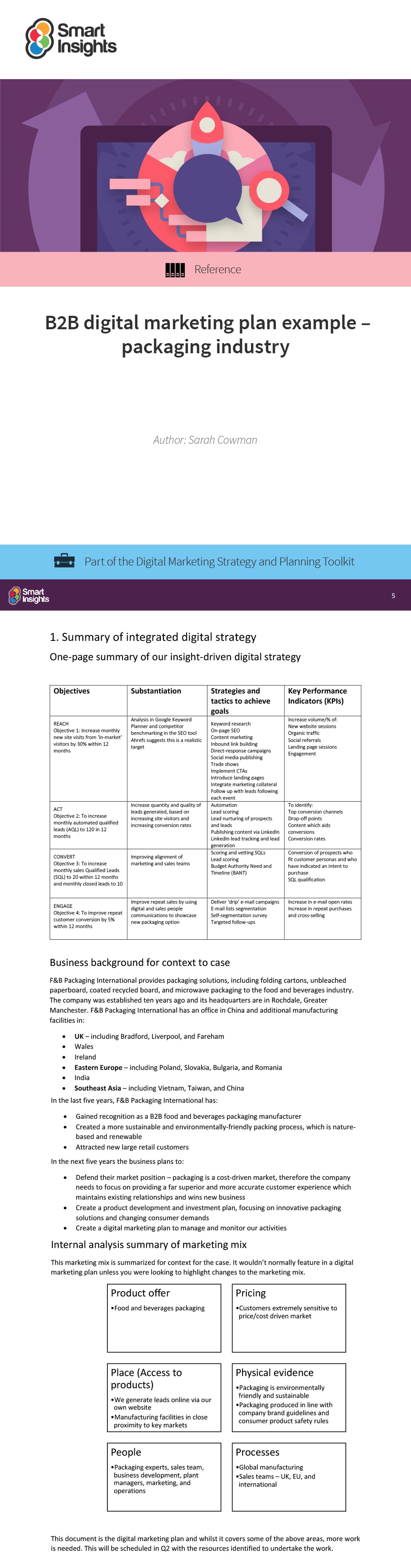 business plan for packaging company