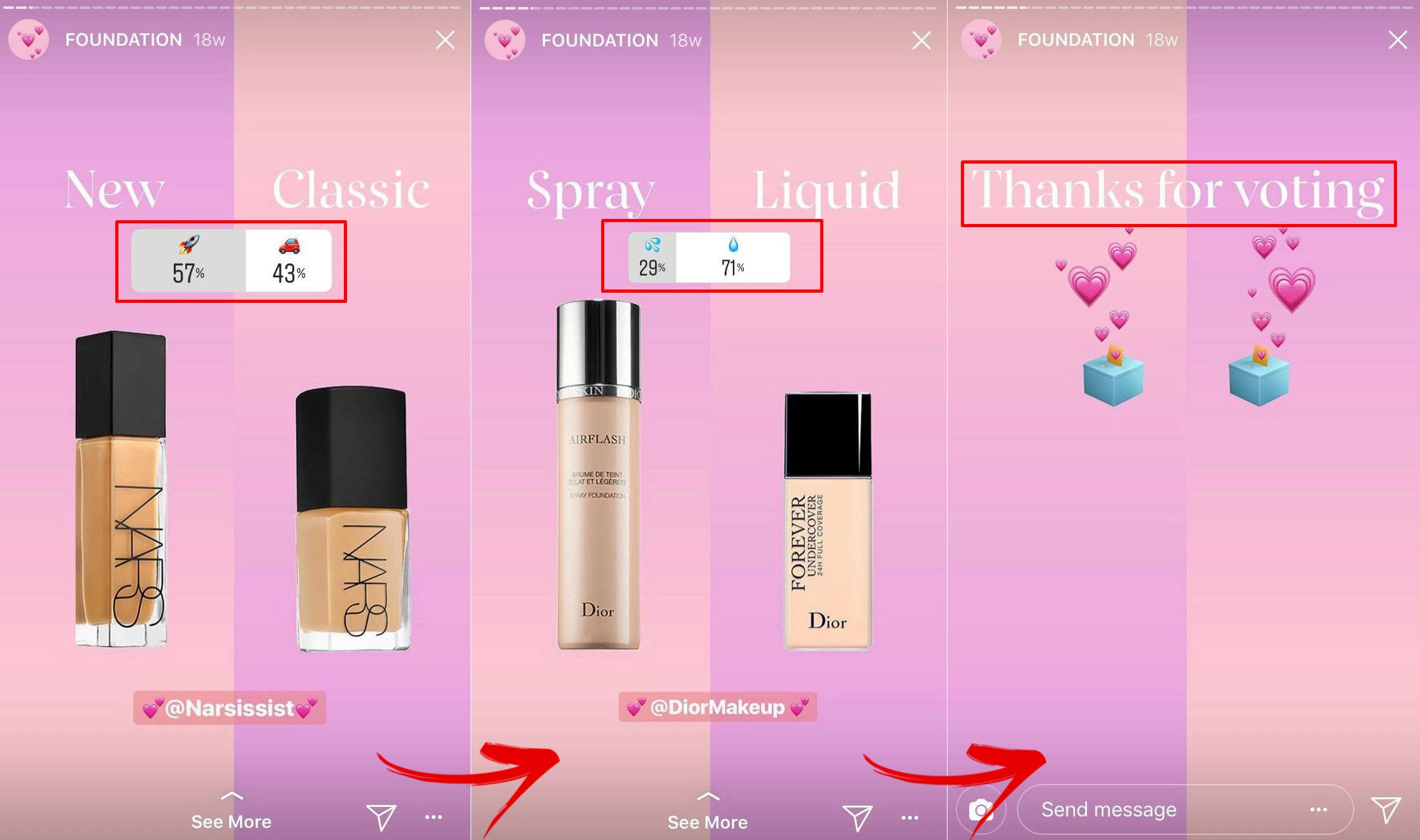 ephemeral content-Sephora Instagram polls