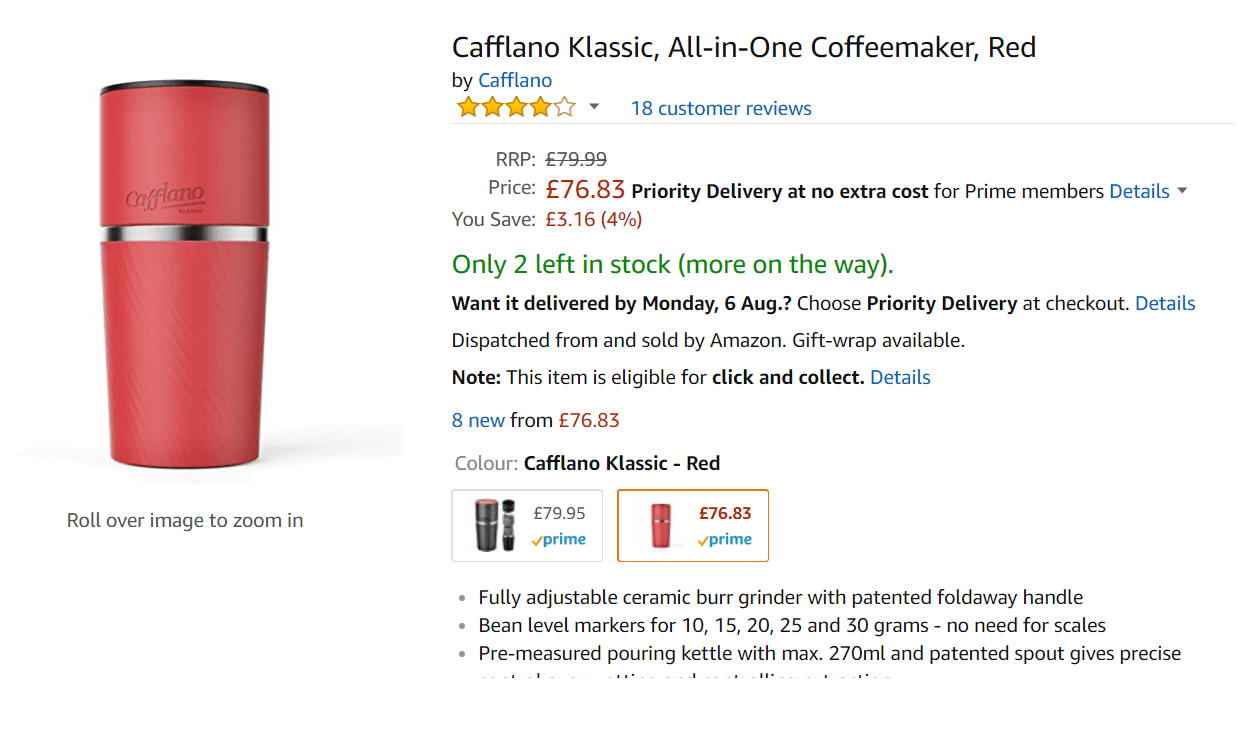 Amazon 2 left in stock