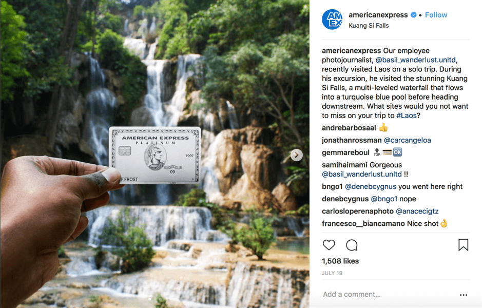 American Express Instagram Card Photo