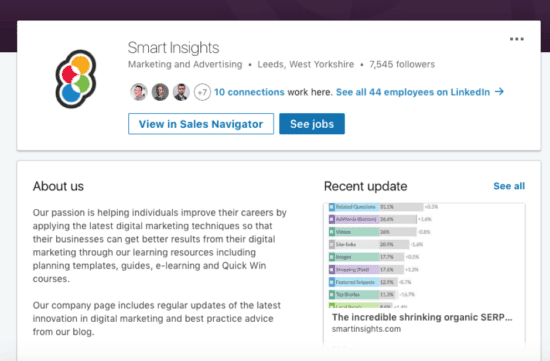 LinkedIn profile example