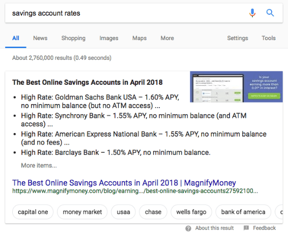 Featured snippet IQ bubble