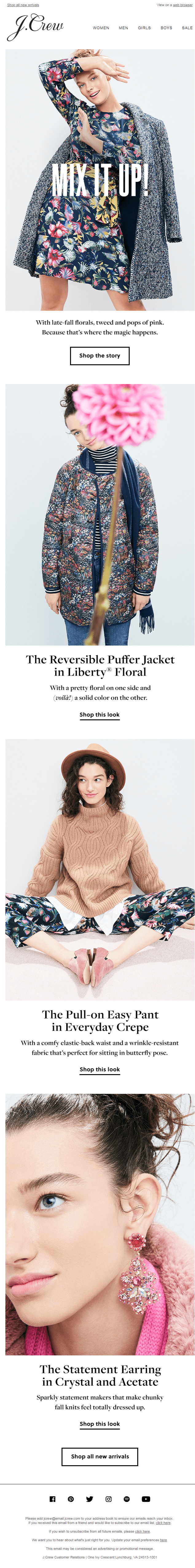 J. Crew email example