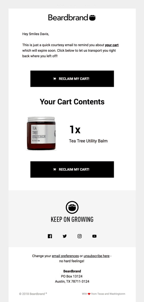 Beardbrand email example