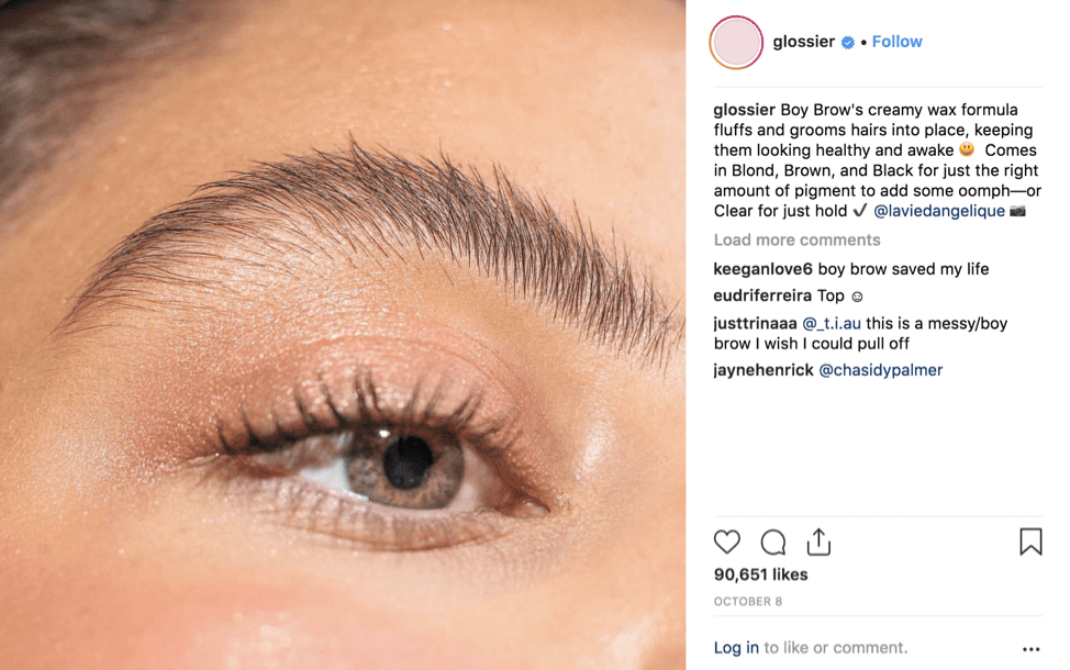 Glossier Instagram post