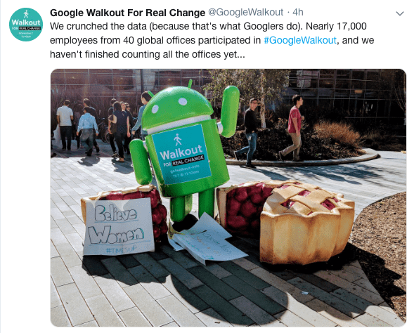 Google Walkout Tweet